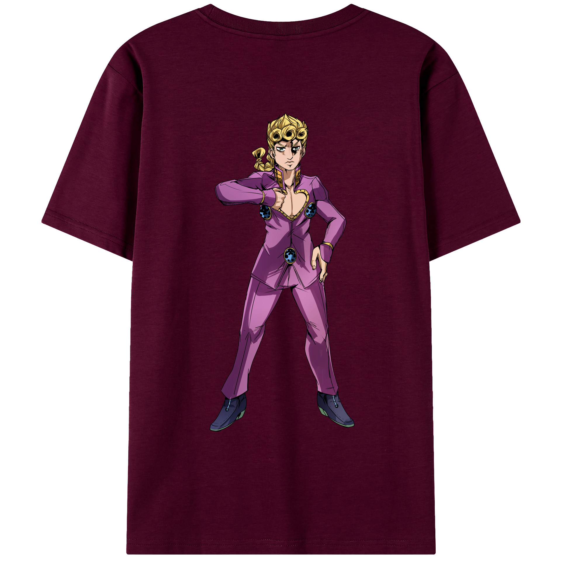 （画像用） ジョジョの奇妙な冒険 ジョルノ?ジョバァーナ JoJo's Bizarre Adventure Giorno Giovanna レディース半袖Tシャツ(バックプリント)
